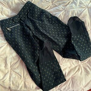 Bogner Black Patterned Ski Pants with Gold Accents